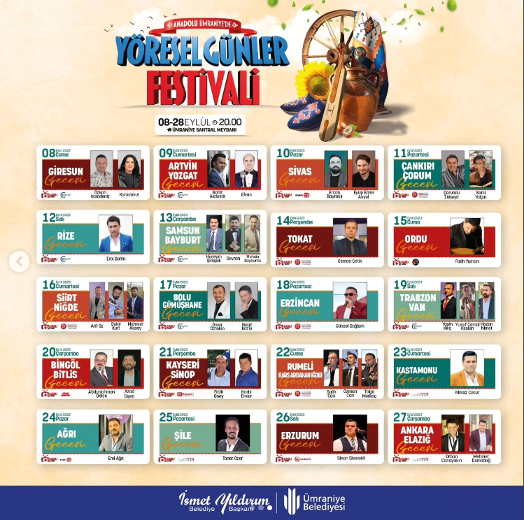 Ümraniye Belediyesi - Yöresel Günler Festivali (Festivaller ve Tarihleri)